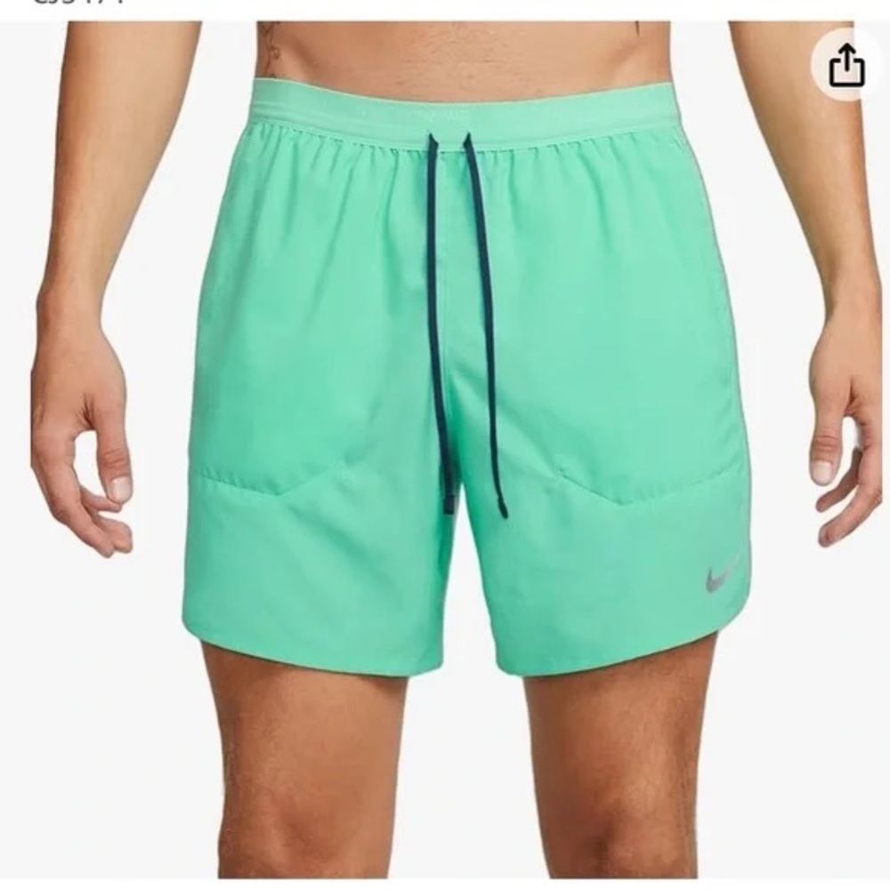 Nike Men's Athletic Shorts in Mint Green with Navy Drawstring